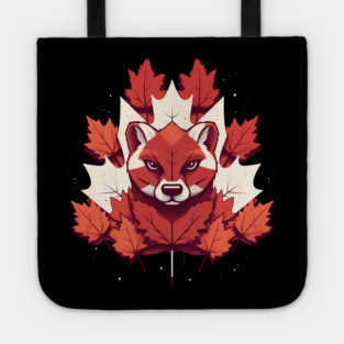 Cougar Cat with Maple leafs Canada Flag Tote