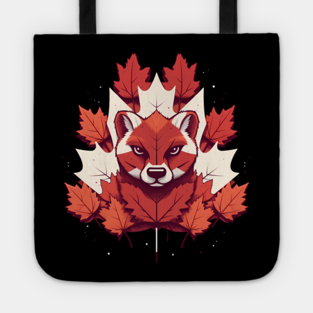 Cougar Cat with Maple leafs Canada Flag Tote by logiamerch