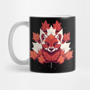 Cougar Cat with Maple leafs Canada Flag Mug