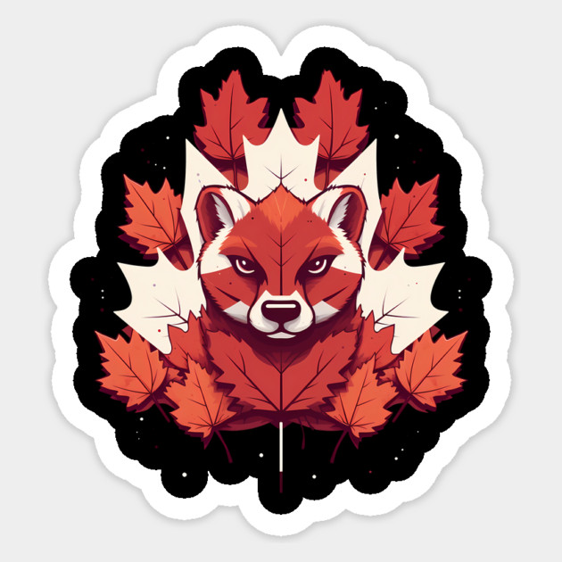 Cougar Cat with Maple leafs Canada Flag Sticker by logiamerch