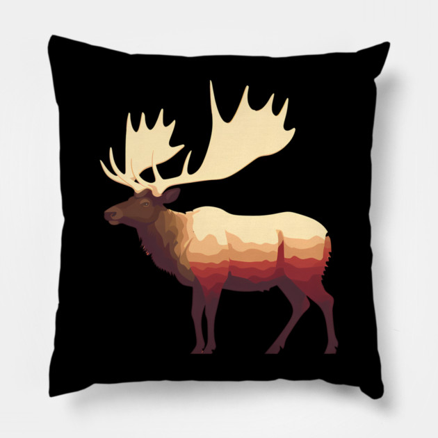 Elk Illustration, Love Elks Pillow by logiamerch