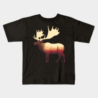 Elk Illustration, Love Elks Kids T-Shirt
