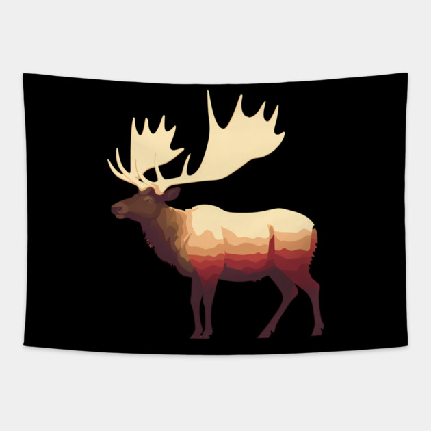 Elk Illustration, Love Elks Tapestry by logiamerch