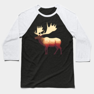 Elk Illustration, Love Elks Baseball T-Shirt