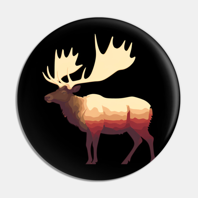 Elk Illustration, Love Elks Pin by logiamerch