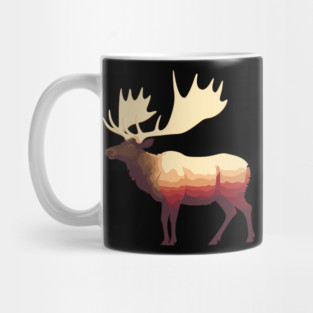 Elk Illustration, Love Elks Mug
