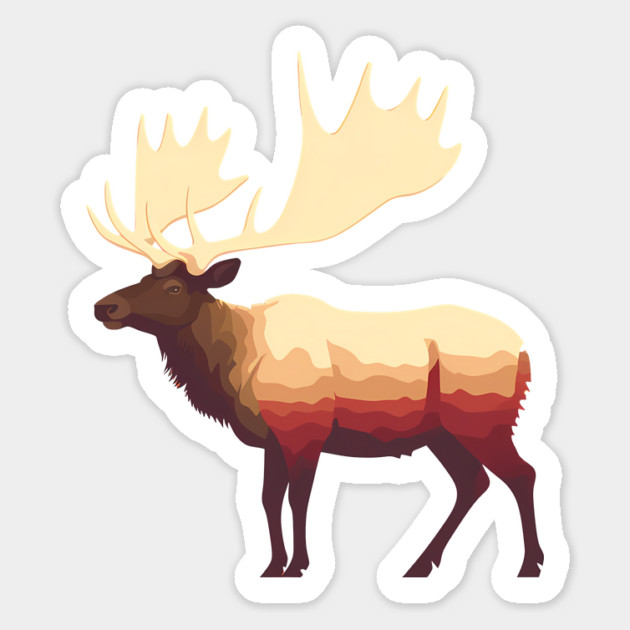 Elk Illustration, Love Elks Magnet by logiamerch