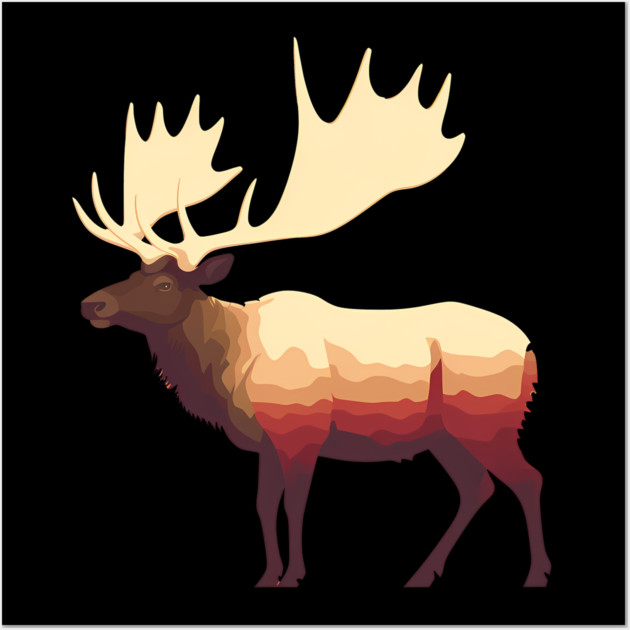 Elk Illustration, Love Elks Wall Art by logiamerch