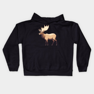 Elk Illustration, Love Elks Kids Hoodie