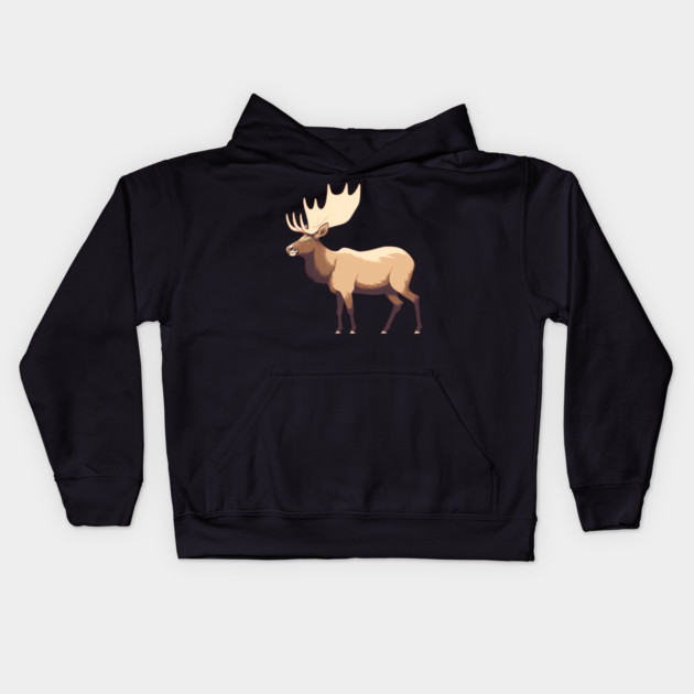 Elk Illustration, Love Elks Kids Hoodie by logiamerch