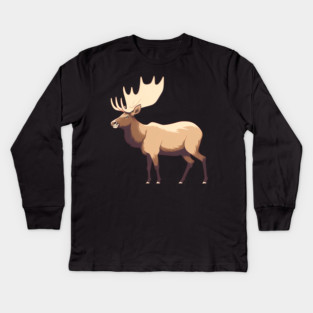 Elk Illustration, Love Elks Kids Long Sleeve T-Shirt