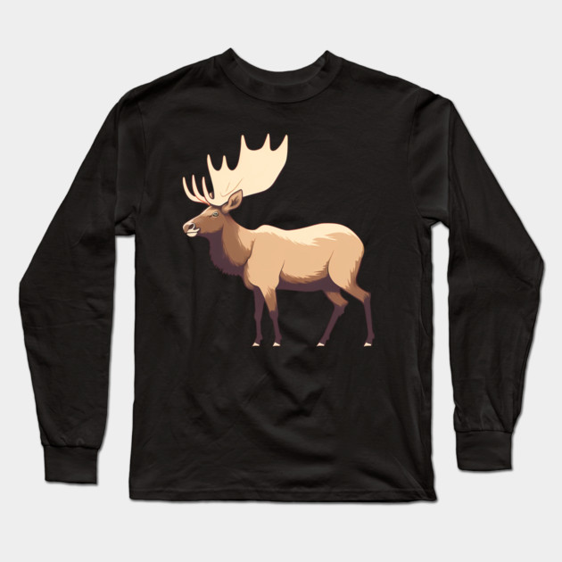 Elk Illustration, Love Elks Long Sleeve T-Shirt by logiamerch