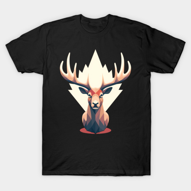 Elk with Maple leafs Canada T-Shirt by logiamerch