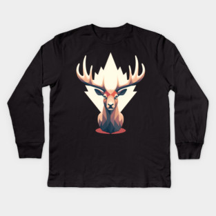 Elk with Maple leafs Canada Kids Long Sleeve T-Shirt