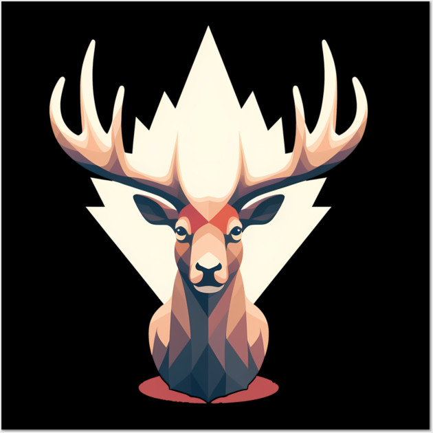 Elk with Maple leafs Canada Wall Art by logiamerch