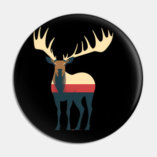 Elk Illustration, Love Elks Pin