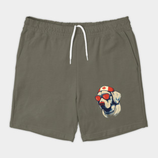 Golden retirever with Maple leafs Canada Flag Shorts