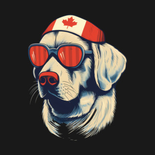 Golden retirever with Maple leafs Canada Flag T-Shirt