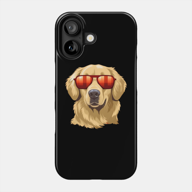 Golden retirever Dog, Dog wearing Shades Phone Case by logiamerch