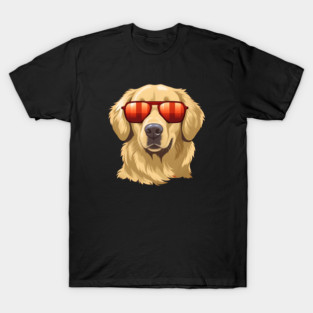 Golden retirever Dog, Dog wearing Shades T-Shirt