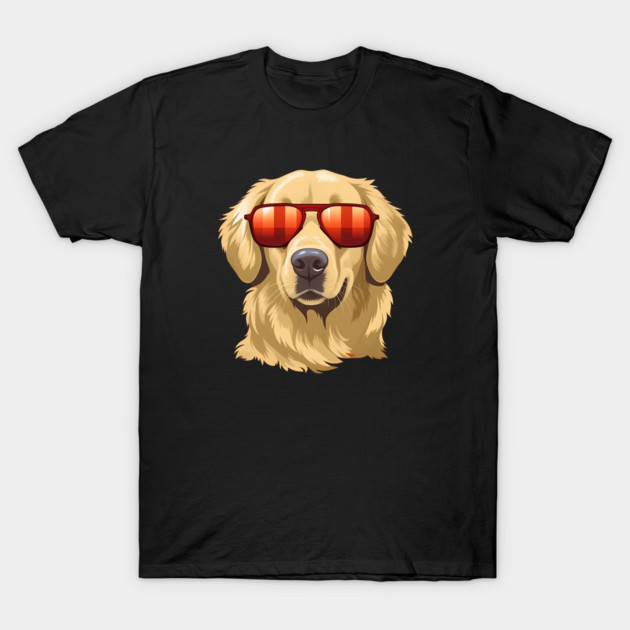Golden retirever Dog, Dog wearing Shades T-Shirt by logiamerch