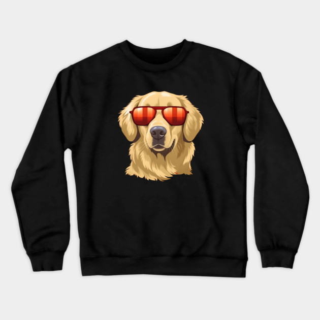 Golden retirever Dog, Dog wearing Shades Crewneck Sweatshirt by logiamerch