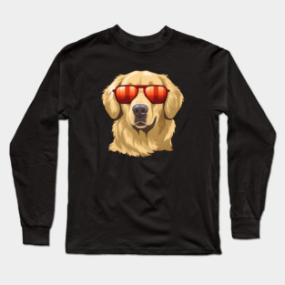 Golden retirever Dog, Dog wearing Shades Long Sleeve T-Shirt