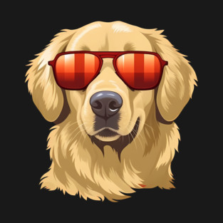 Golden retirever Dog, Dog wearing Shades T-Shirt