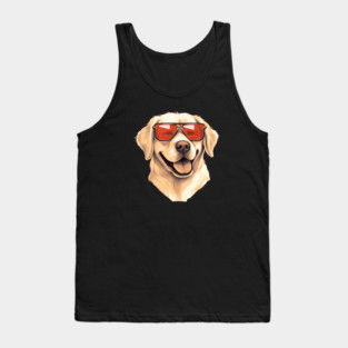 Golden retirever with Maple leafs Canada Flag Tank Top