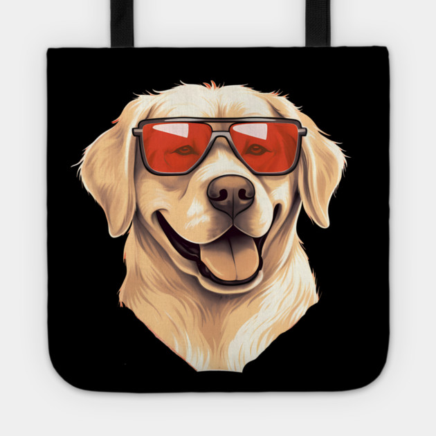 Golden retirever with Maple leafs Canada Flag Tote by logiamerch