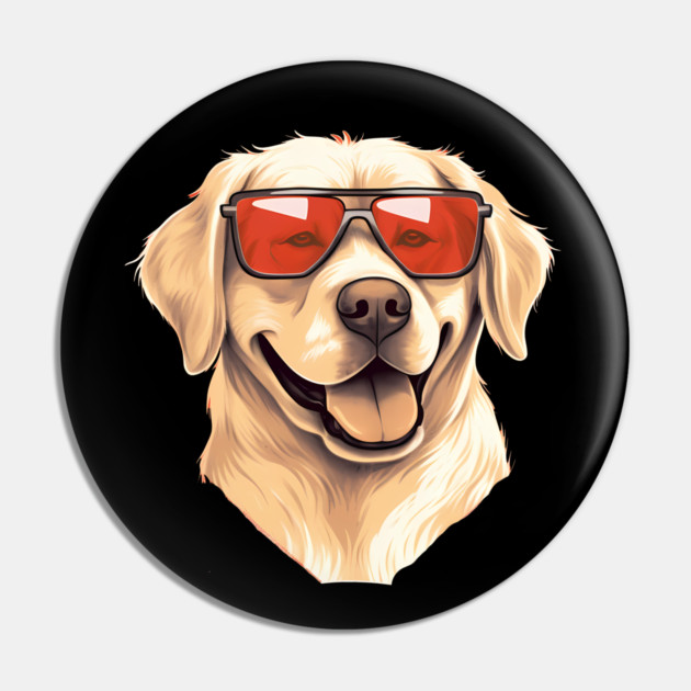 Golden retirever with Maple leafs Canada Flag Pin by logiamerch