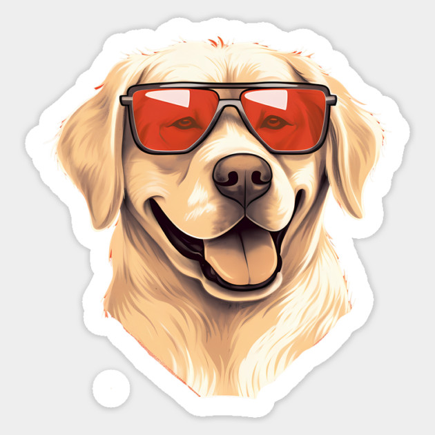 Golden retirever with Maple leafs Canada Flag Sticker by logiamerch