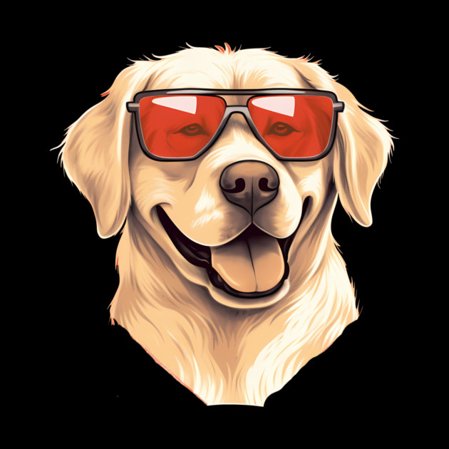 Golden retirever with Maple leafs Canada Flag by logiamerch