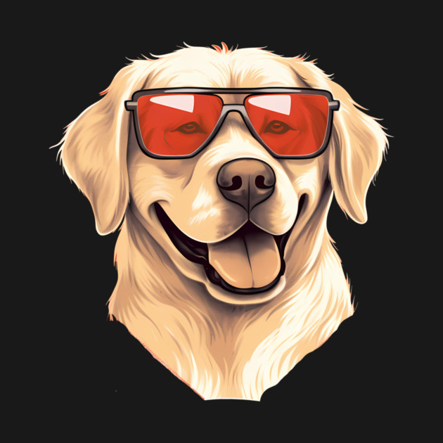 Golden retirever with Maple leafs Canada Flag by logiamerch