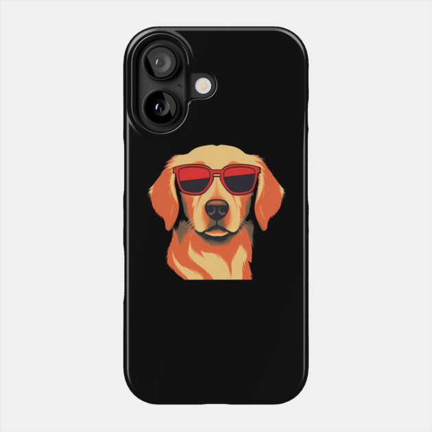 Golden retirever Dog, Dog wearing Shades Phone Case by logiamerch