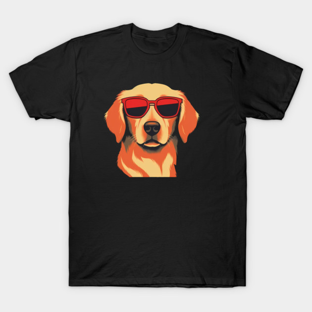 Golden retirever Dog, Dog wearing Shades T-Shirt by logiamerch