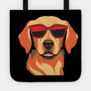 Golden retirever Dog, Dog wearing Shades Tote