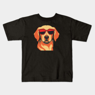 Golden retirever Dog, Dog wearing Shades Kids T-Shirt