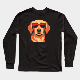 Golden retirever Dog, Dog wearing Shades Long Sleeve T-Shirt