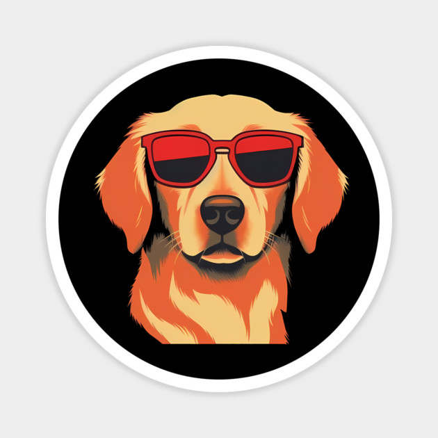 Golden retirever Dog, Dog wearing Shades Magnet by logiamerch