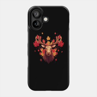 Moose with Maple leafs Canada Phone Case