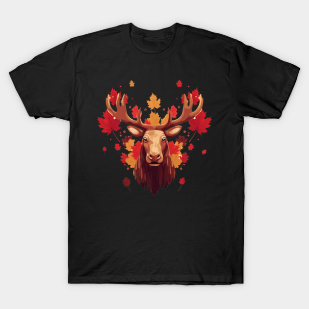 Moose with Maple leafs Canada T-Shirt by logiamerch