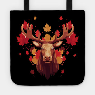 Moose with Maple leafs Canada Tote