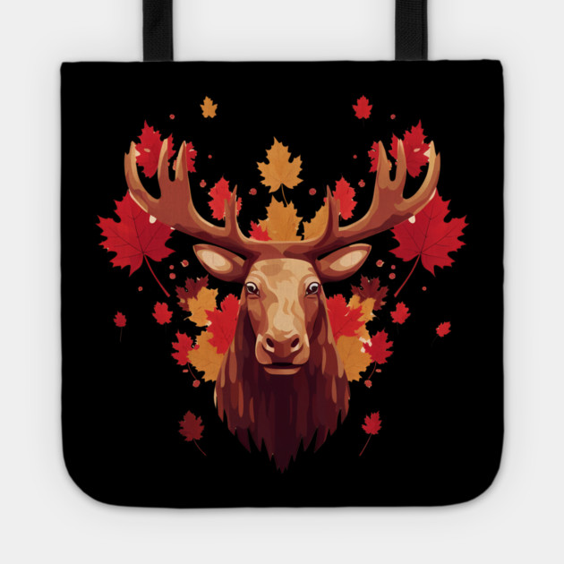 Moose with Maple leafs Canada Tote by logiamerch