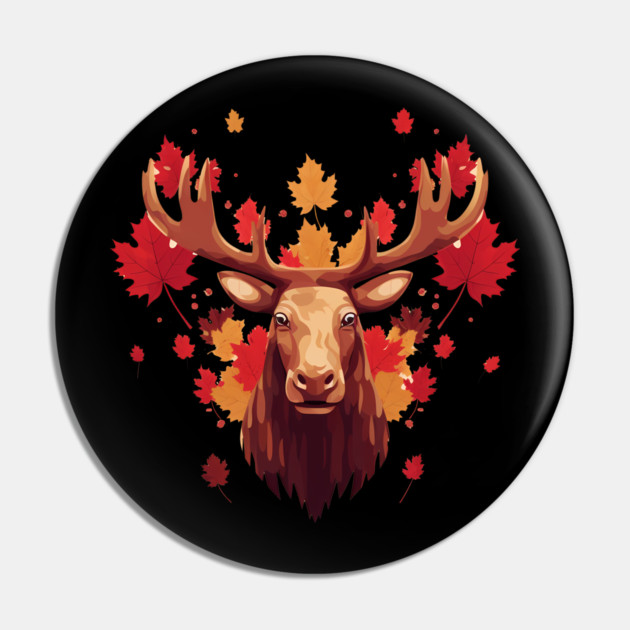 Moose with Maple leafs Canada Pin by logiamerch