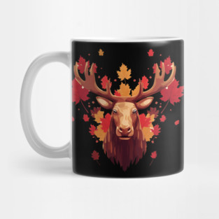 Moose with Maple leafs Canada Mug