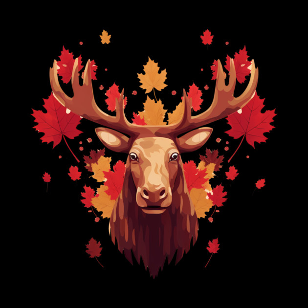 Moose with Maple leafs Canada by logiamerch