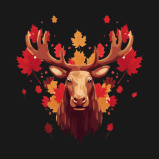 Moose with Maple leafs Canada T-Shirt