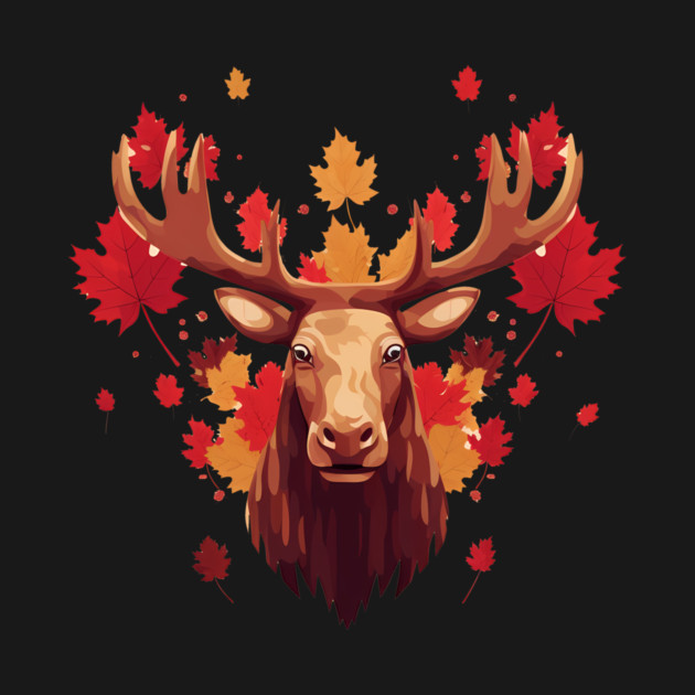 Moose with Maple leafs Canada by logiamerch