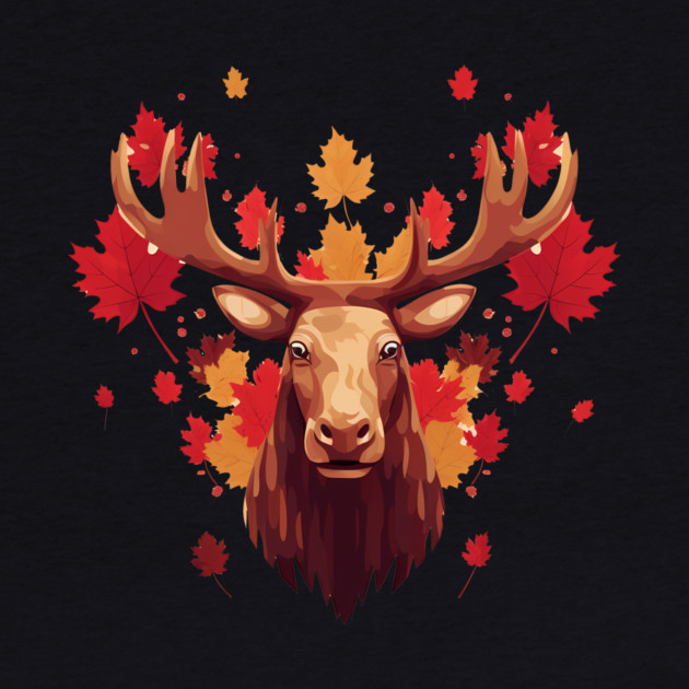 Moose with Maple leafs Canada by logiamerch